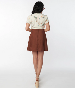Brown Flare Skirt