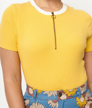 Load image into Gallery viewer, Golden Yellow Zipper Top