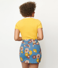 Load image into Gallery viewer, Denim Floral Mini Skirt