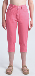 Slim Cropped Coral Pants