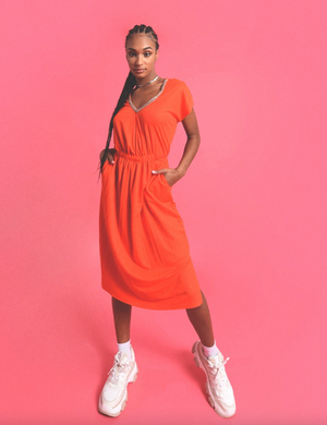 V Neck Jersey Dress