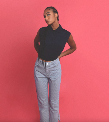 Striped Denim Pants