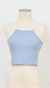 Blue Striped Square Neck Tank
