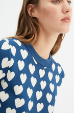 Load image into Gallery viewer, Blue Heart Print Top