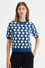 Load image into Gallery viewer, Blue Heart Print Top