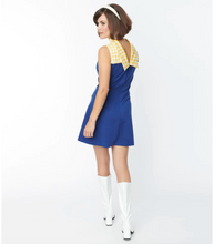 Load image into Gallery viewer, Navy &amp; Yellow Gingham Mini Dress