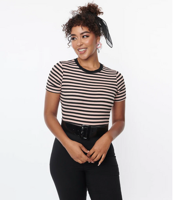 Black & Pink Striped Top