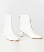 White Leatherette Ball Heel Booties