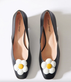 Black Daisy Pumps