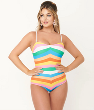 Load image into Gallery viewer, Rainbow Stripes Swimsuit