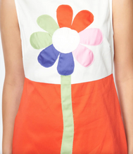 Load image into Gallery viewer, White &amp; Orange Flower Power Dress