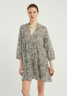 B&W Floral Tunic Dress