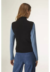 Black Sleeveless Ribbed Top