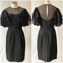 Load image into Gallery viewer, 1960s Black Silk Cocktail Dress