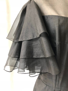 1960s Black Silk Cocktail Dress