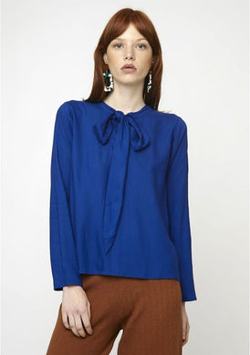 Compania Fantastica Blue Neck Tie Top