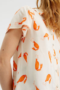 Shrimp Print Top