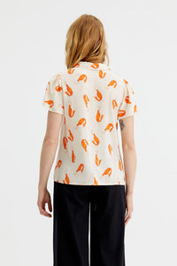 Shrimp Print Top
