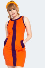 Load image into Gallery viewer, 60s Style Orange Racer Dress