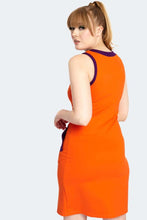 Load image into Gallery viewer, 60s Style Orange Racer Dress