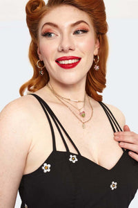 Daisy Embroidered Strappy Dress