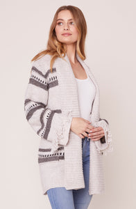 BB Dakota Fringe Theory Striped Cardigan