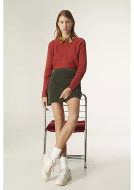 GREEN CORDUROY MINI SKIRT