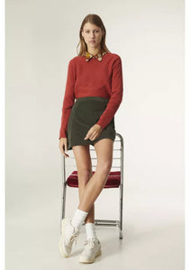 GREEN CORDUROY MINI SKIRT