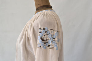 1910s Hand Embroidered Peasant Blouse size M