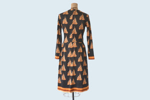 1960s Lanvin Geometric Print Dress size M