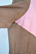 Load image into Gallery viewer, 1920s Pink and Brown Silk Flapper Dress size S