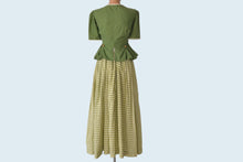Load image into Gallery viewer, 1930s Handmade Landhausmode Dirndl Green Skirt and Blouse Set size XS
