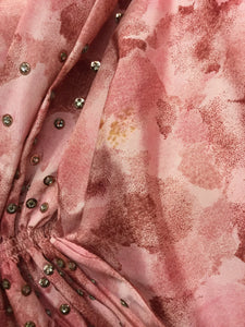 1950's Party Dress Pink Petal Print