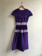 Load image into Gallery viewer, 1950s Violet Cotton Voile Summer Dress, size small