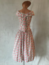 Load image into Gallery viewer, 1950s Cotton Butterfly Print Dress, size Medium