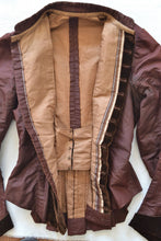 Load image into Gallery viewer, Victorian Burgundy Satin Blouse size XS