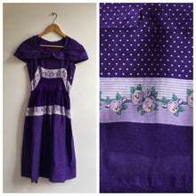 Load image into Gallery viewer, 1950s Violet Cotton Voile Summer Dress, size small