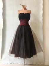 Load image into Gallery viewer, 1950s Black/Brown Tulle Party Dress with two skirt options