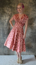 Load image into Gallery viewer, 1950&#39;s Party Dress Pink Petal Print