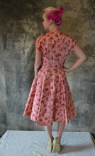 Load image into Gallery viewer, 1950&#39;s Party Dress Pink Petal Print