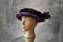 Load image into Gallery viewer, Edwardian Purple Velvet Hat