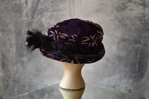 Edwardian Purple Velvet Hat