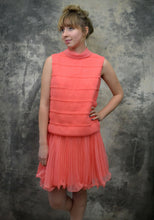 Load image into Gallery viewer, 1950s does 1920s coral pink drop waist flapper dress