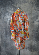 Load image into Gallery viewer, 1960s Orange Silk Dove Print Kimono