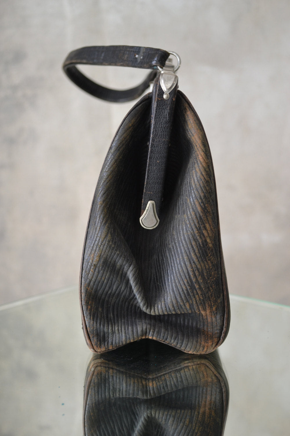 Edwardian Era Black Grained Leather Handbag – petrune