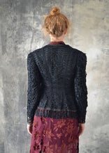 Load image into Gallery viewer, Edwardian Black Looped Ribbon Work Silk Jacket