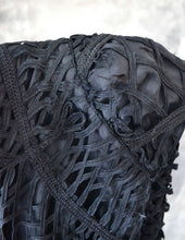 Load image into Gallery viewer, Edwardian Black Looped Ribbon Work Silk Jacket