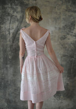 Load image into Gallery viewer, 1950s Pale Pink Dress Eyelet Lace
