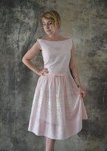Load image into Gallery viewer, 1950s Pale Pink Dress Eyelet Lace