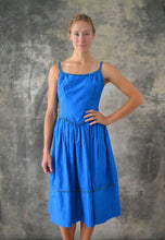 Load image into Gallery viewer, 1960s Blue Satin Dress